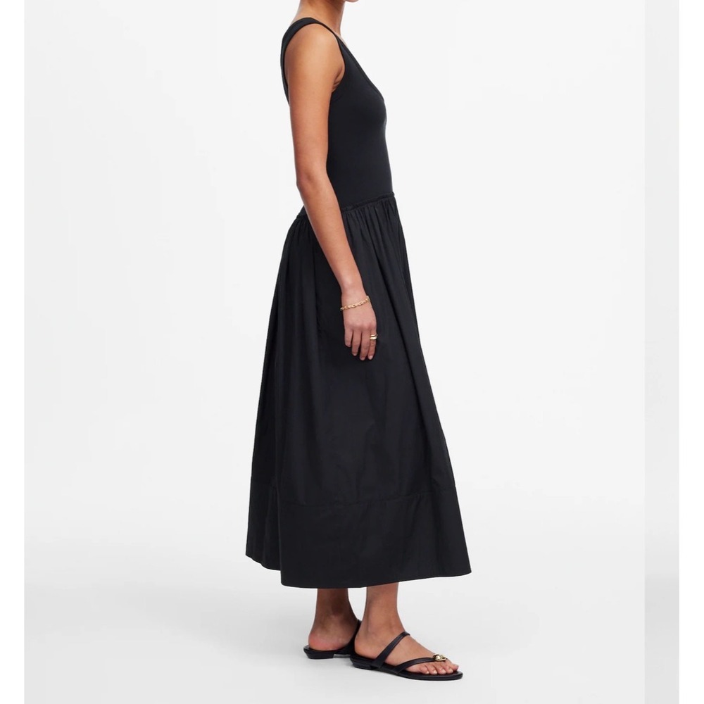 Madewell Black Sleeveless Scoop-Neck Midi Dress - Picture 3 of 12